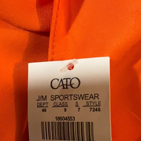 NWT Cato Orange Flutter Sleeve Top -Size Small - Picture 8 of 11